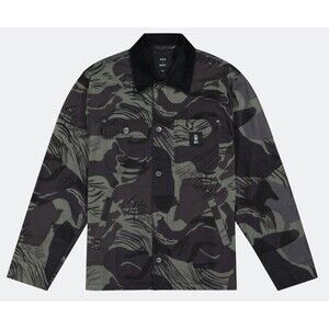 QILO x WRMFZY Rhodie Black Rhodesian Brushstroke Chore Coat - Men’s Size Medium